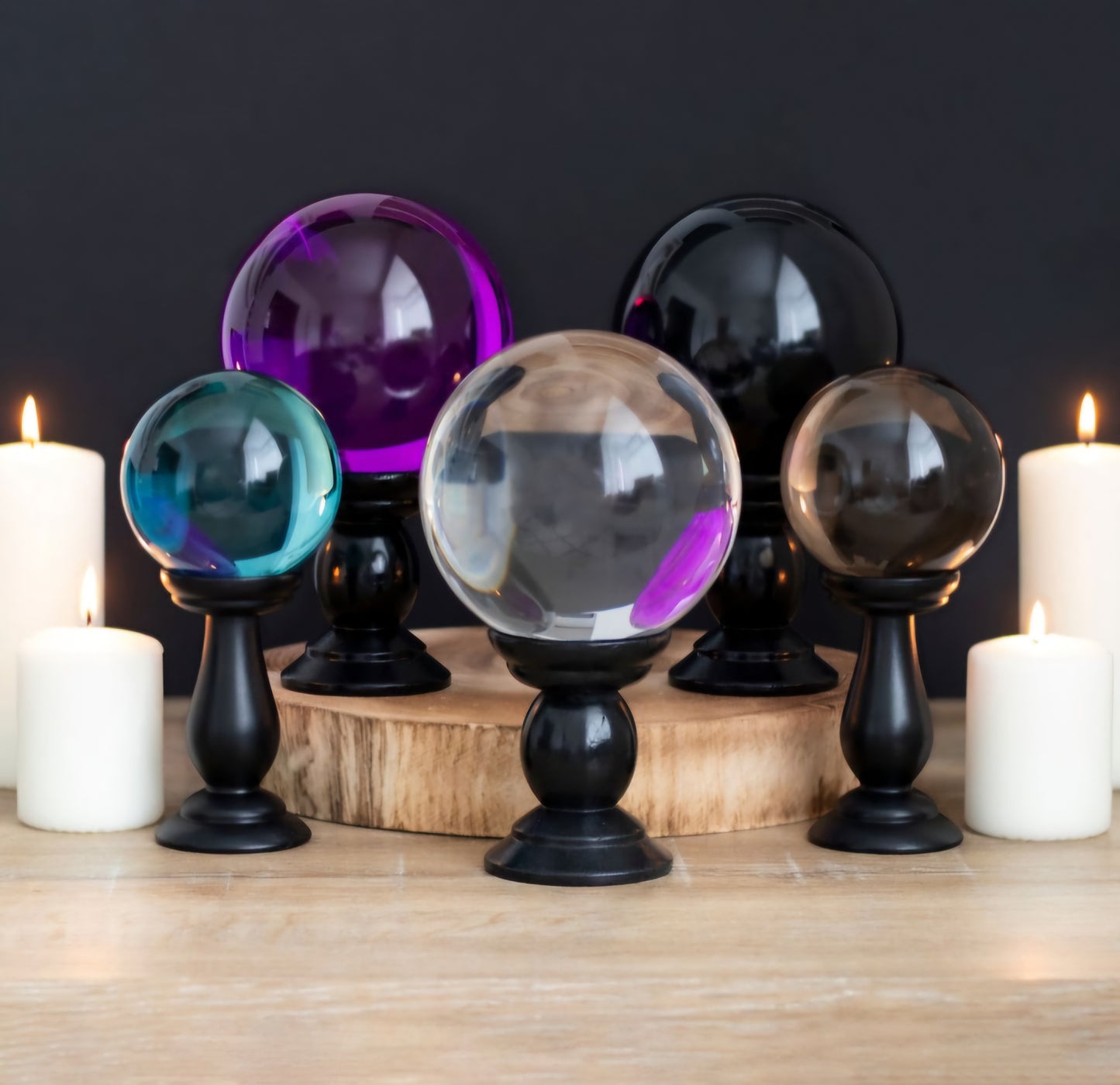 Large Black  Crystal Ball