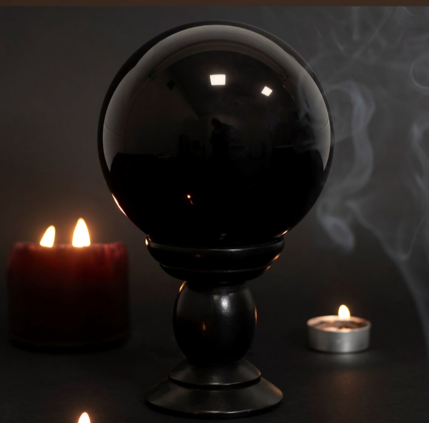 Large Black  Crystal Ball