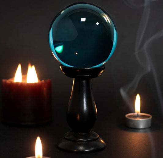 Small Teal Glass Crystal Ball