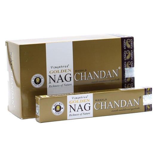 15g Golden Nag - Chandan Incense5